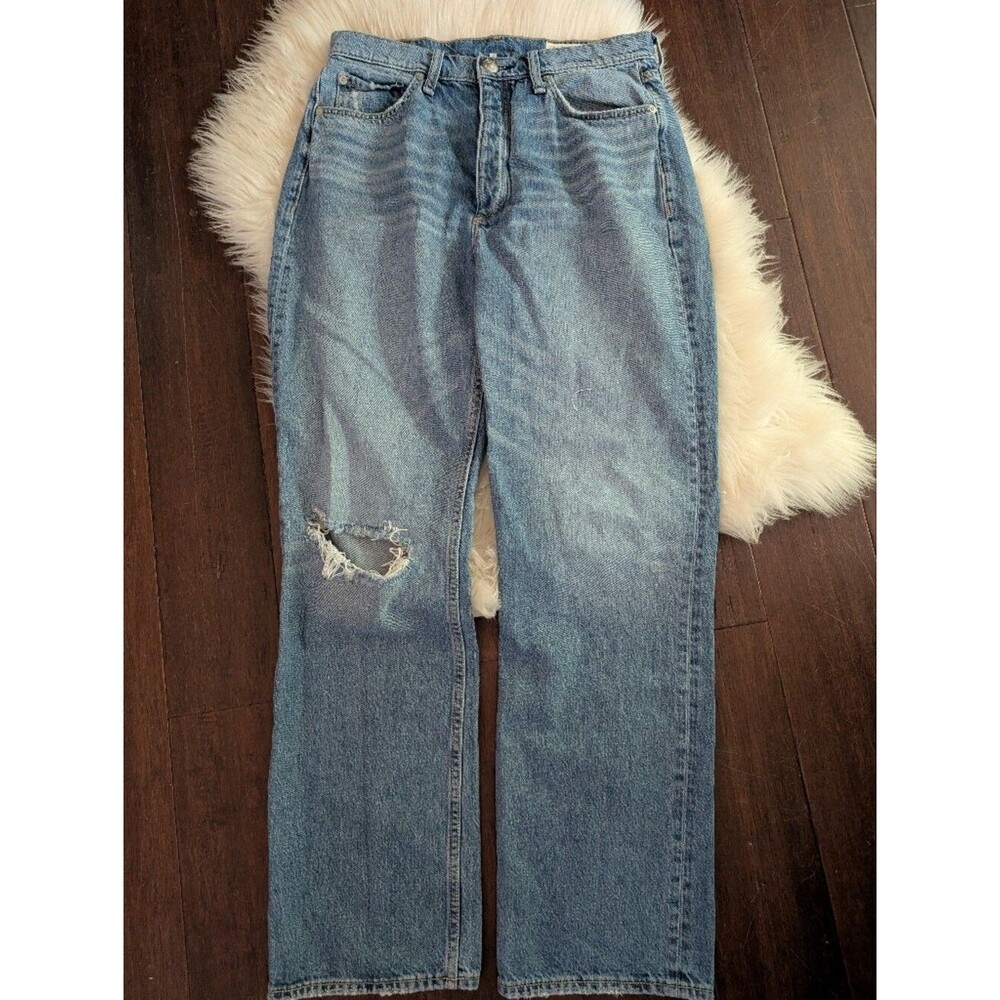 rag & bone Alexa High Rise Straight Distressed Size 30 Light Wash Jeans